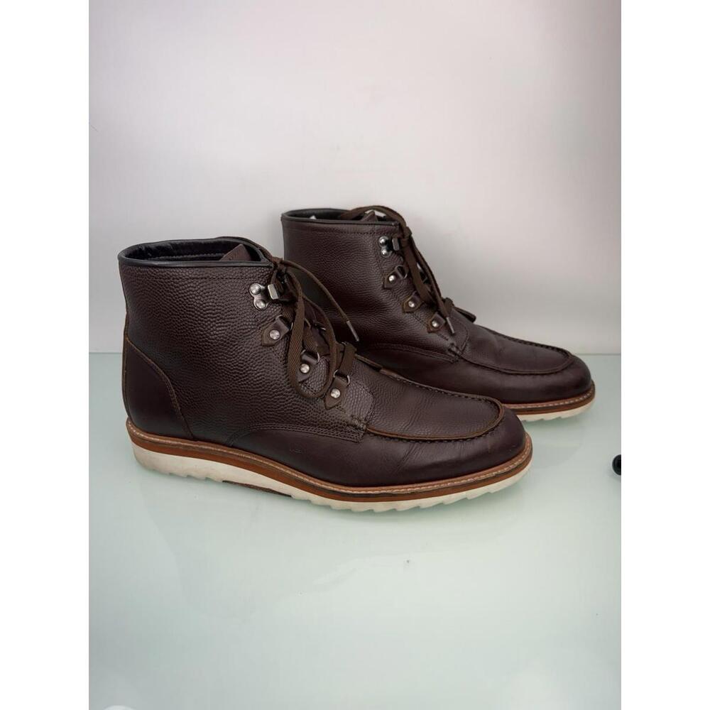 Vintage Foundry Co‎ Jackson Brown Leather Moc Toe Boots Wedge Sole Men’s 10
